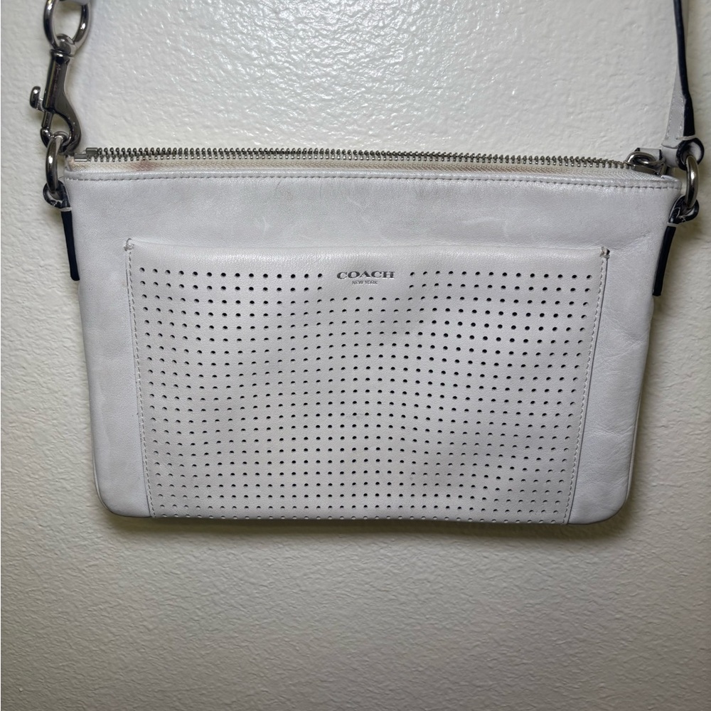 Coach Off-White Perforated Crossbody Bag - Picture 2 of 7